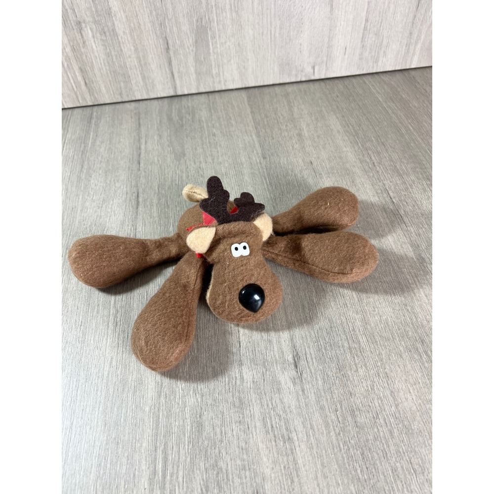 Vintage Hallmark Rodney Reindeer Plush Brown Felt Christmas Bean Bag 1980s